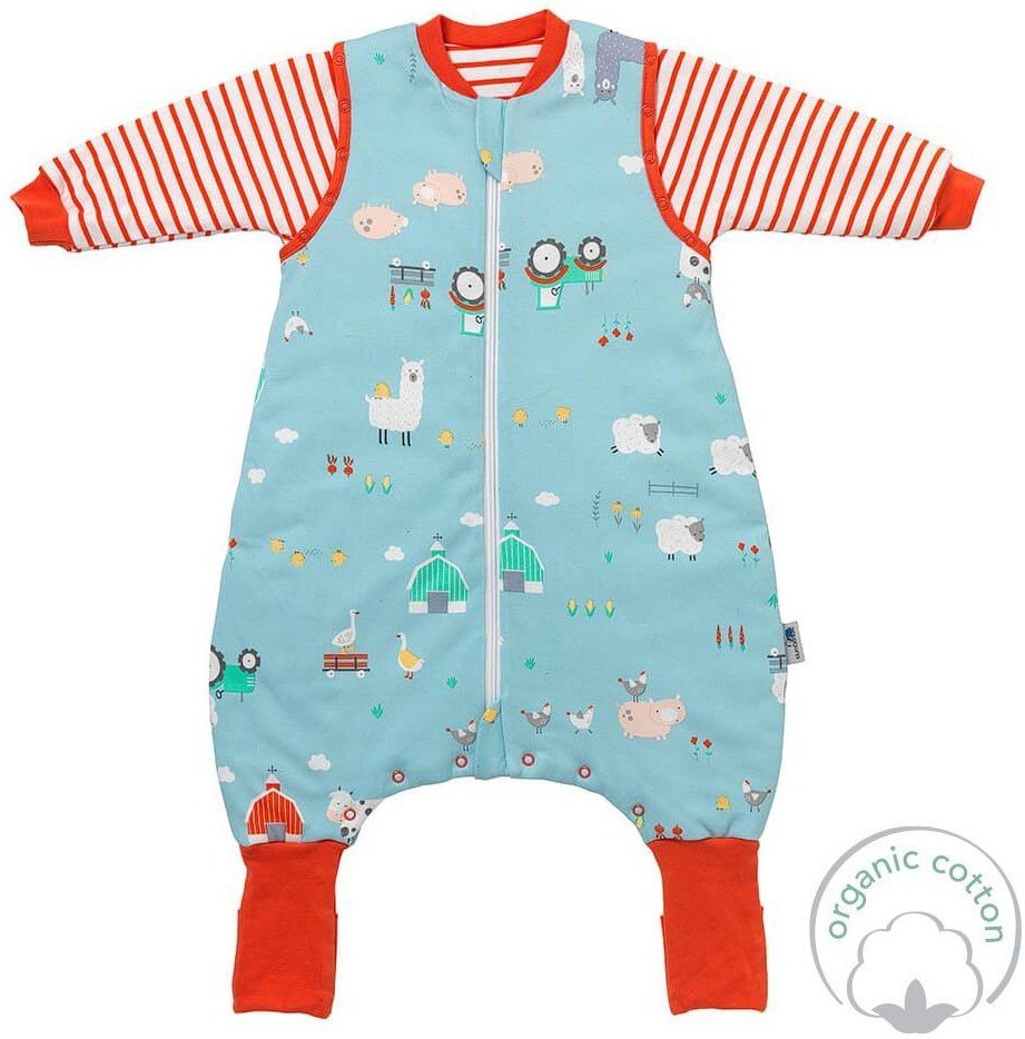 Slumbersac Sac de dormit cu picioruse si maneca lunga detasabila Farmyard 80 cm + manseta 2.5 Tog