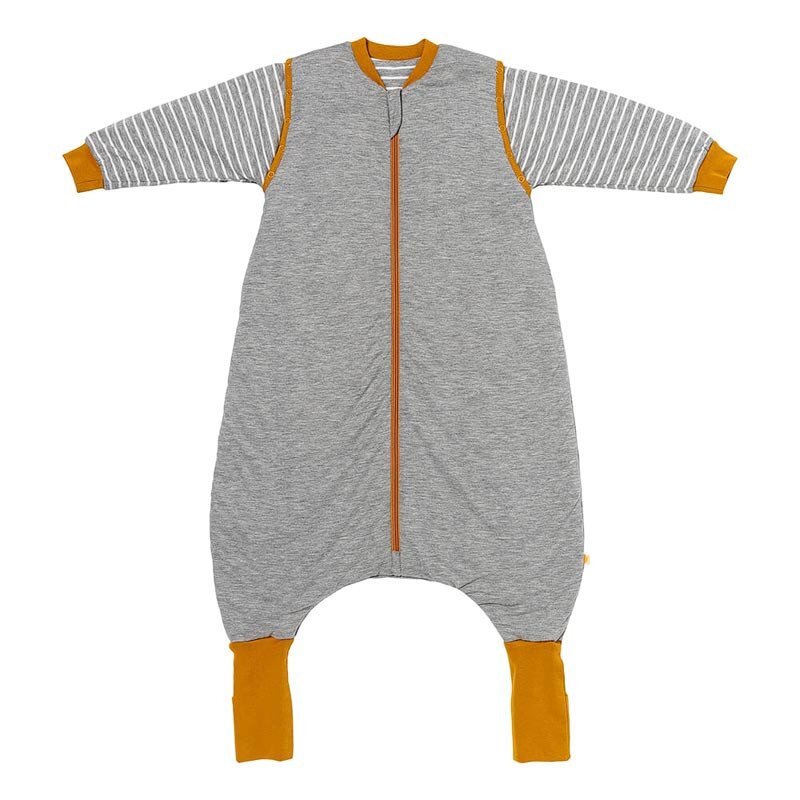 Slumbersac Sac de dormit cu picioruse si maneca lunga detasabila Gray Mottled Stripes 120 cm + manseta 2.5 Tog
