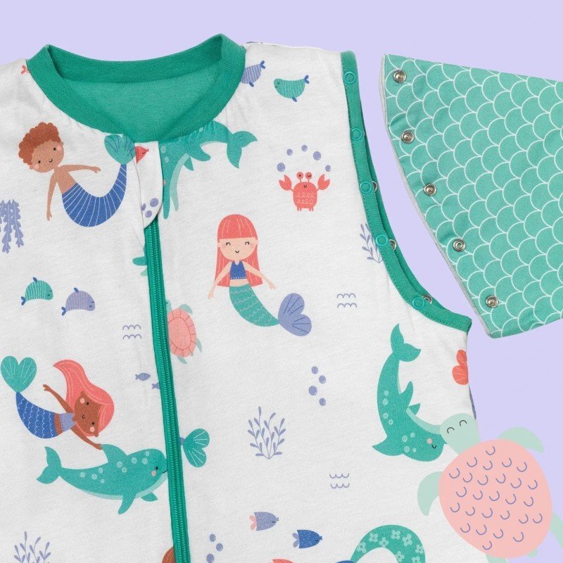 Slumbersac Sac de dormit cu picioruse si maneca lunga detasabila Mermaid 120 cm + manseta 1.0 Tog