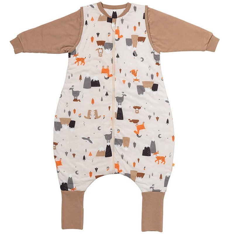 Slumbersac Sac de dormit cu picioruse si maneca lunga detasabila Mountain Animals 90 cm + manseta 2.5 Tog