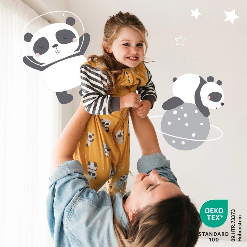 Slumbersac Sac de dormit cu picioruse si maneca lunga detasabila Panda 60 cm + manseta 1.0 Tog