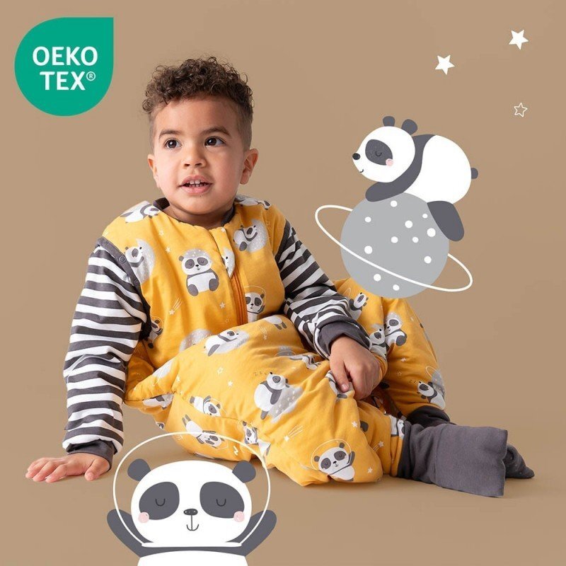 Slumbersac Sac de dormit cu picioruse si maneca lunga detasabila Panda 80 cm + manseta 2.5 Tog
