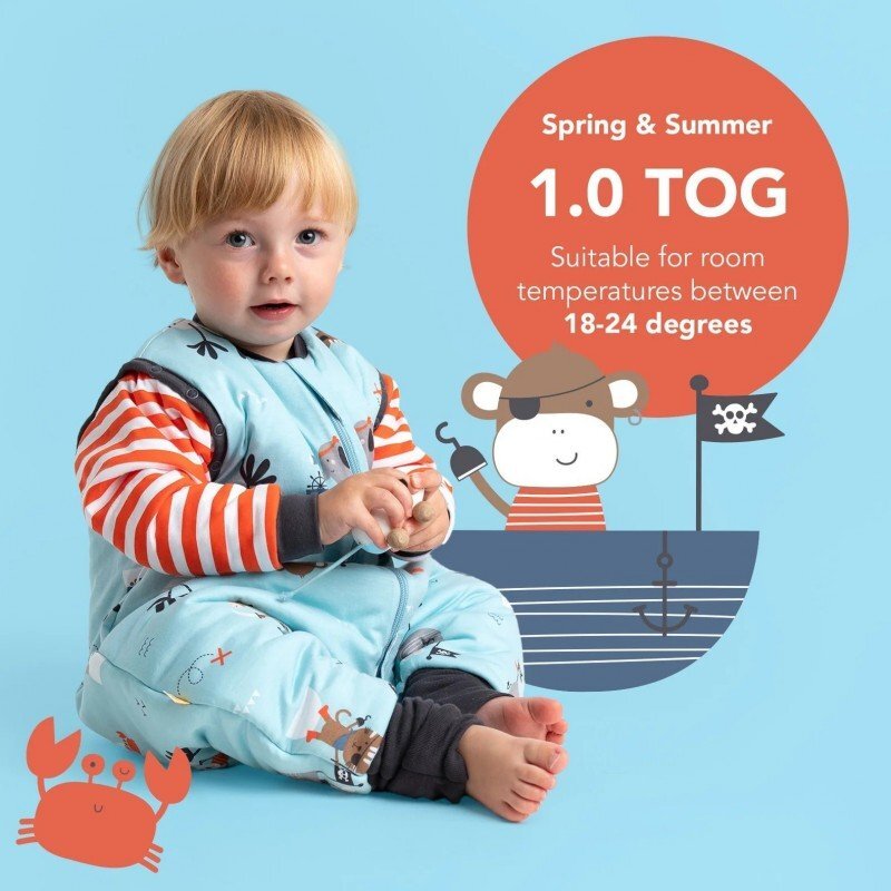 Slumbersac Sac de dormit cu picioruse si maneca lunga detasabila Pirate 130 cm + manseta 1.0 Tog