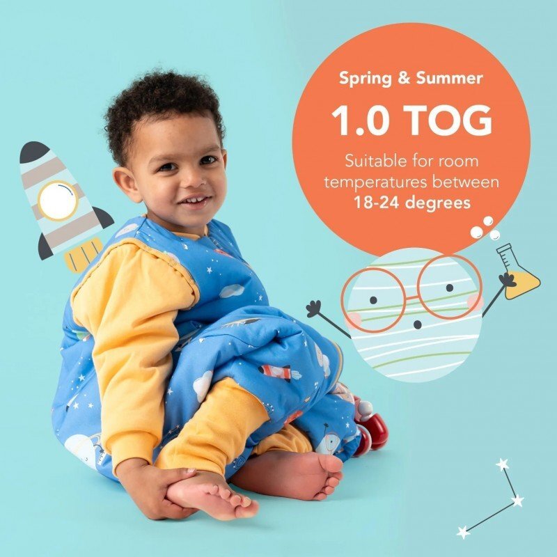 Slumbersac Sac de dormit cu picioruse si maneca lunga detasabila Space 70 cm + manseta 1.0 Tog