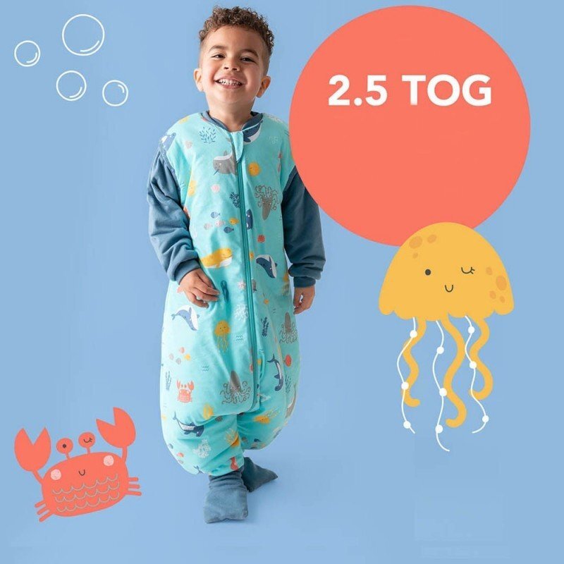 Slumbersac Sac de dormit cu picioruse si maneca lunga detasabila Under the Sea 70 cm + manseta 2.5 Tog