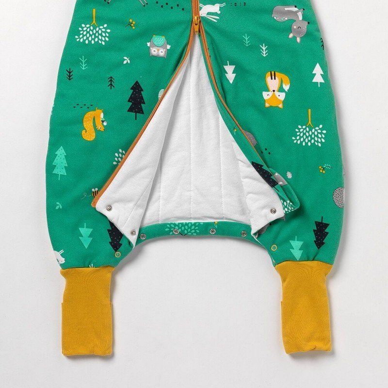 Slumbersac Sac de dormit cu picioruse si maneca lunga detasabila Woodland Animals 100 cm + manseta 2.5 Tog