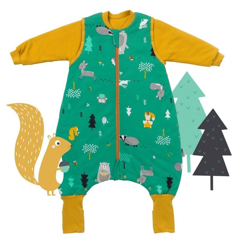 Slumbersac Sac de dormit cu picioruse si maneca lunga detasabila Woodland Animals 80 cm + manseta 3.5 Tog
