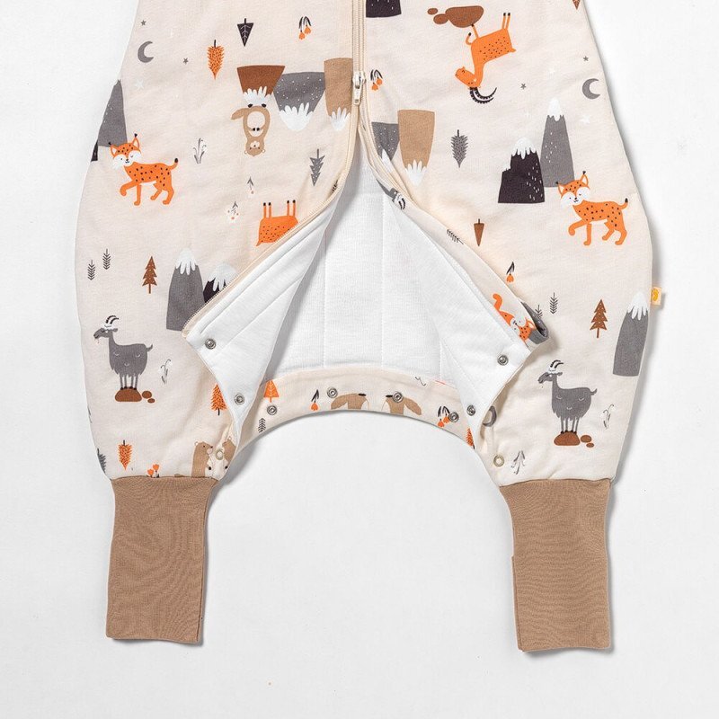 Slumbersac Sac de dormit cu picioruse si talpa antiderapanta Mountain Animals 100 cm + manseta 1.0 Tog