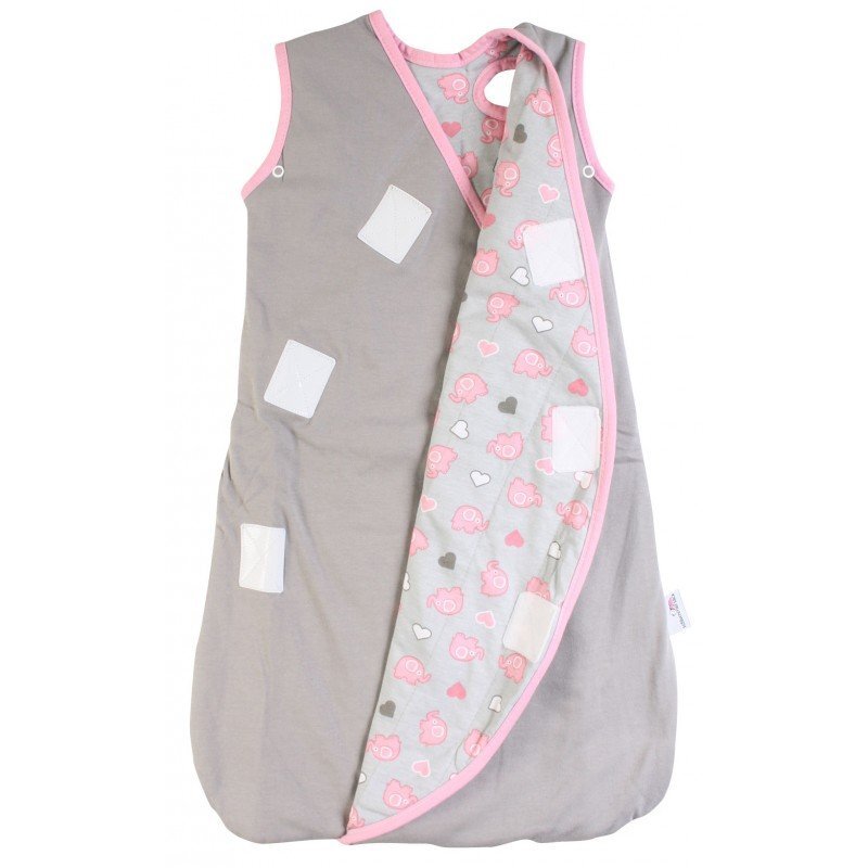 Slumbersac Sac de dormit multifunctional Grey Pink Elephant Travel 6-18 luni