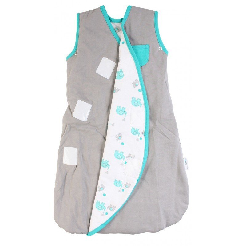 Slumbersac Sac de dormit multifunctional Grey Turquoise Elephant Travel 1-3 ani 2.5 Tog