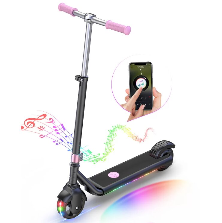 SMART TabbyBoo Trotineta electrica copii originala GentleKids PRO NegruRoz calitate superioara 2 roti de 5.5 inch 10 kmh