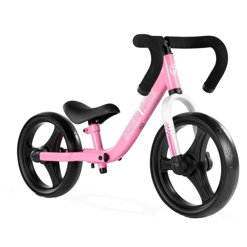 SMART TRIKE Bicicleta copii fara pedale Balance Bike Folding SmarTrike Pink pliabila de la 2 ani roti din cauciuc EVA scaun si ghidon ajustabile pe inaltime manere din material moale