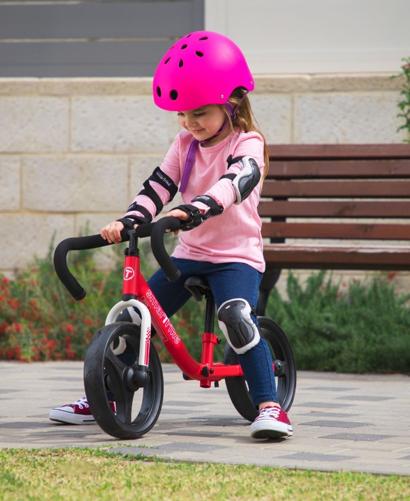 SMART TRIKE Bicicleta copii fara pedale Balance Bike Folding SmarTrike Red pliabila de la 2 ani roti din cauciuc EVA scaun si ghidon ajustabile pe inaltime manere din material moale