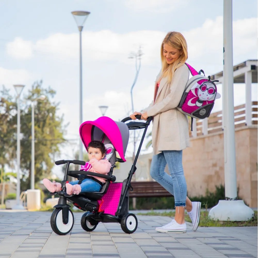 SMART TRIKE Tricicleta pentru copii 7 in 1 STR5 Butterfly pliabila dotata cu frana scaun rabatabil sistem patentat Touch Steering si cu certificare de carucior varsta 9 luni+