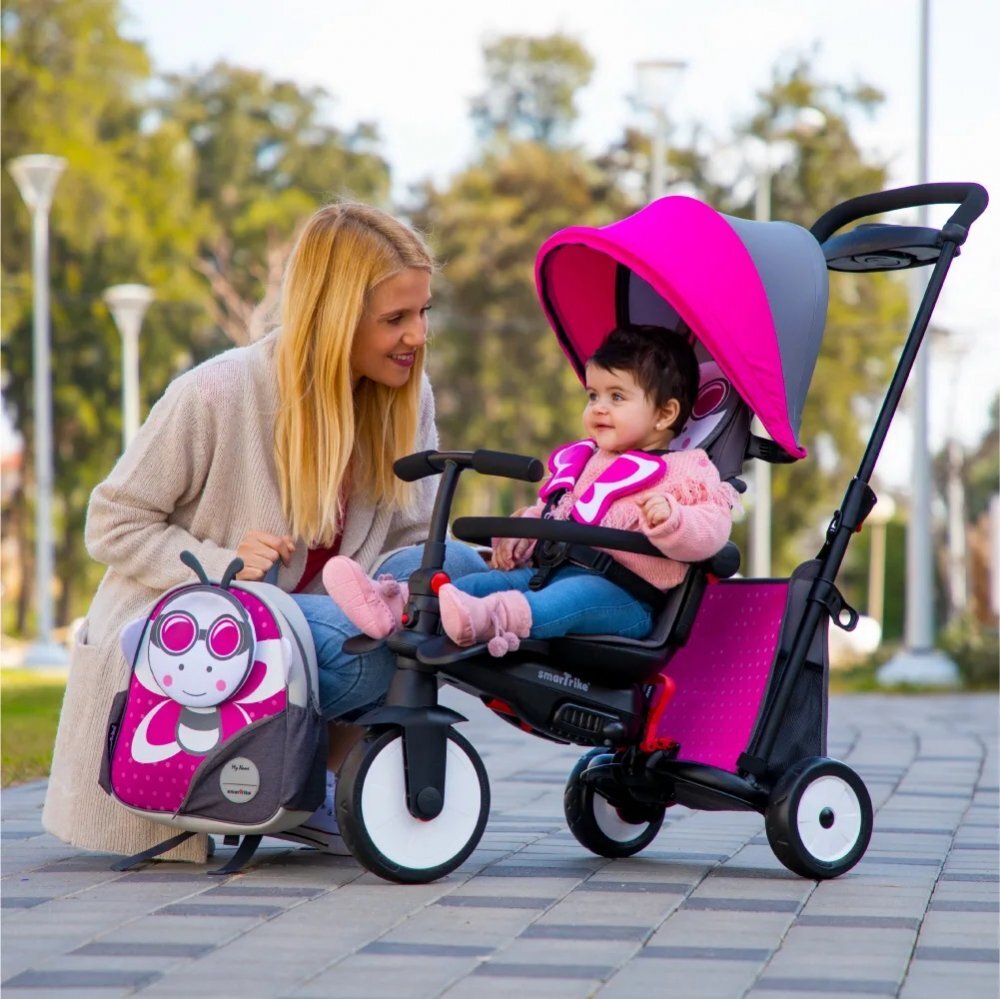 SMART TRIKE Tricicleta pentru copii 7 in 1 STR5 Butterfly pliabila dotata cu frana scaun rabatabil sistem patentat Touch Steering si cu certificare de carucior varsta 9 luni+