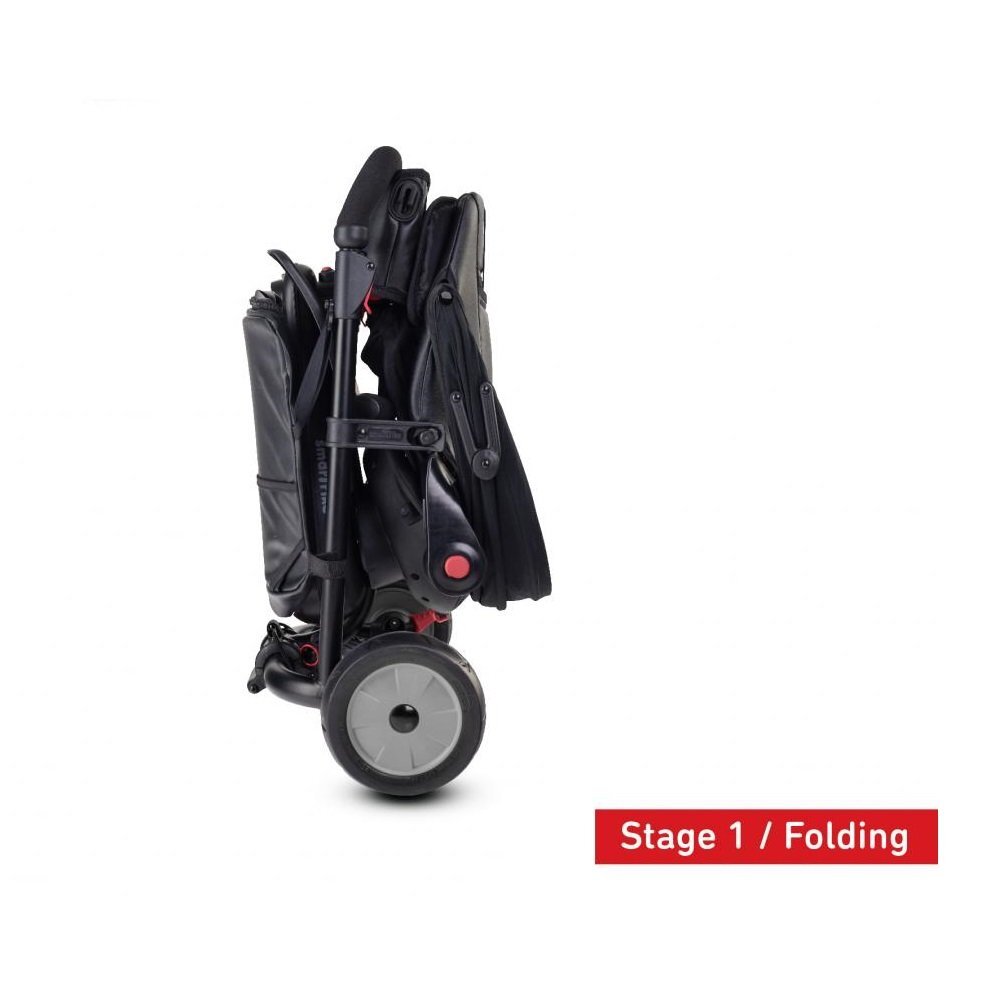 SMART TRIKE Tricicleta pentru copii 7 in 1 STR7 Urban Black ultrapliabila dotata cu roti Eva si scaun rabatabil de la 6 luni sistem patentat cu tehnologie Touch Steering sistem franare si certificare de carucior
