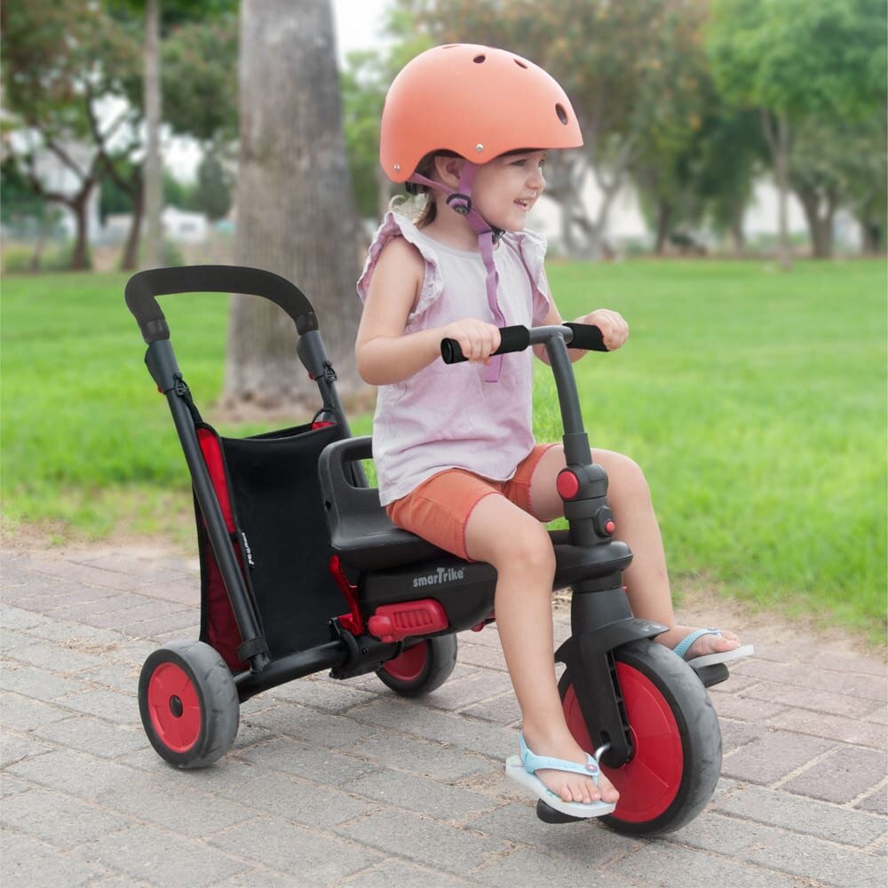 SMART TRIKE Tricicleta pentru copii STR3 Rosu 6 in 1 ultrapliabila dotata cu frana scaun rabatabil sistem patentat cu tehnologie Touch Steering varsta 10 luni+
