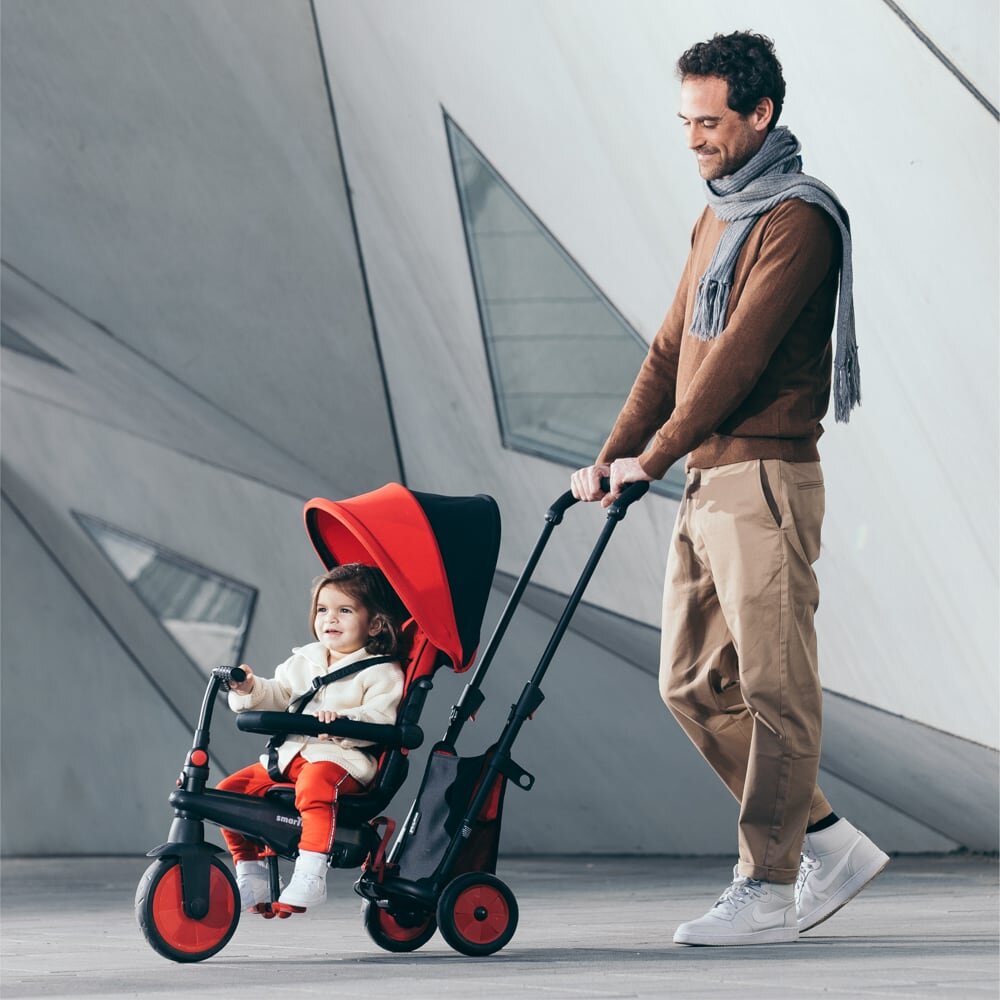 SMART TRIKE Tricicleta pentru copii STR3 Rosu 6 in 1 ultrapliabila dotata cu frana scaun rabatabil sistem patentat cu tehnologie Touch Steering varsta 10 luni+