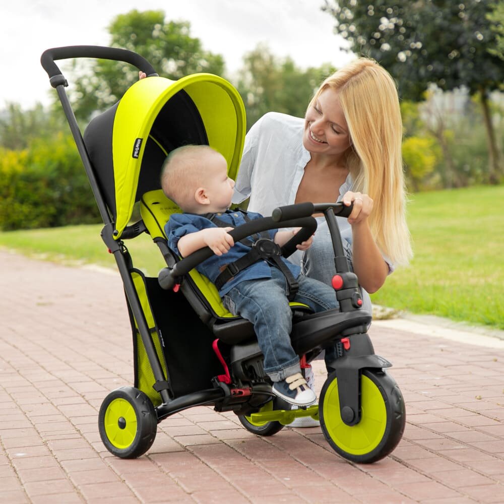 SMART TRIKE Tricicleta pentru copii STR3 Verde 6 in 1 ultrapliabila dotata cu frana scaun rabatabil sistem patentat cu tehnologie Touch Steering varsta 10 luni+