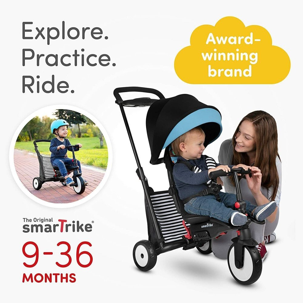 SMART TRIKE Tricicleta pentru copii STR5 Squirrel 7 in 1 pliabila dotata cu frana scaun rabatabil sistem patentat Touch Steering si cu certificare de carucior varsta 9 luni+