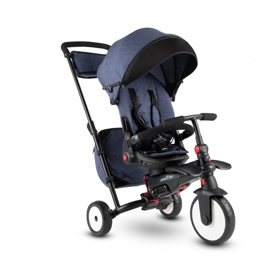 SMART TRIKE Tricicleta pentru copii STR7 Jeans 7 in 1 ultrapliabila spatar reglabil sistem patentat Touch Steering roti din cauciuc cu functie de absorbire a socurilor varsta 6 luni+