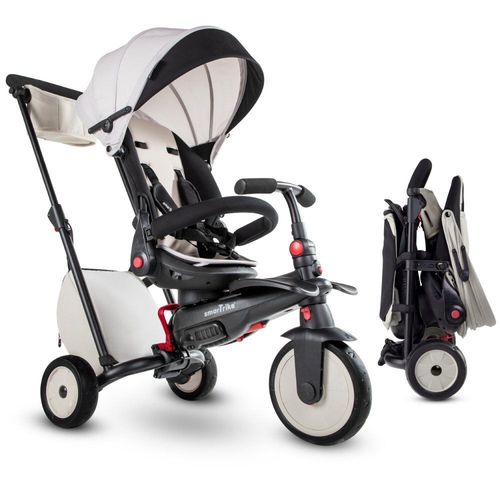 SMART TRIKE Tricicleta pentru copii STR7 Warm Grey 7 in 1 ultrapliabila spatar reglabil sistem patentat Touch Steering roti din cauciuc cu functie de absorbire a socurilor varsta 6 luni+