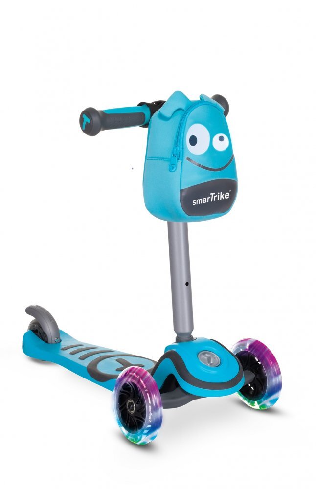 SMART TRIKE Trotineta cu scaun SmarTrike T1 albastru cu luminite si gentuta