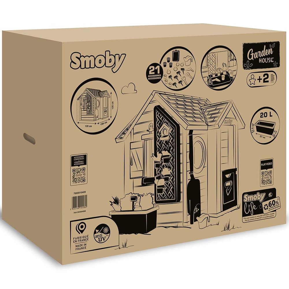 SMOBY Casuta pentru copii Life Garden House cu 21 accesorii