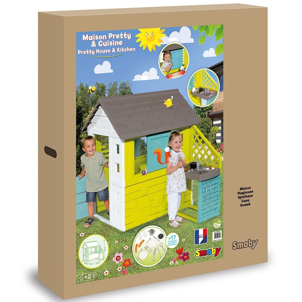 SMOBY Casuta pentru copii Pretty cu bucatarie si 17 accesorii