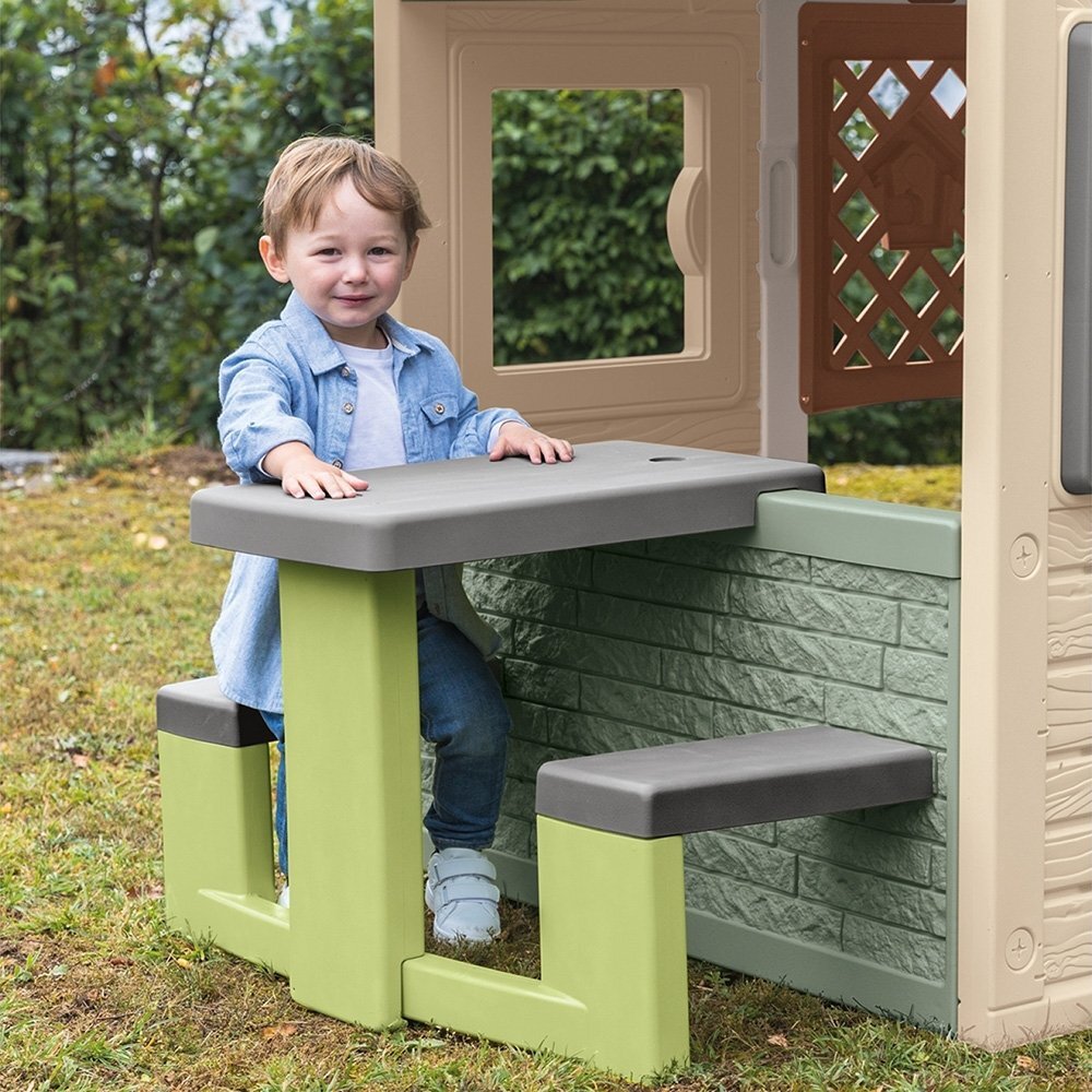 SMOBY Masa de picnic cu doua banci Life pentru casuta verde