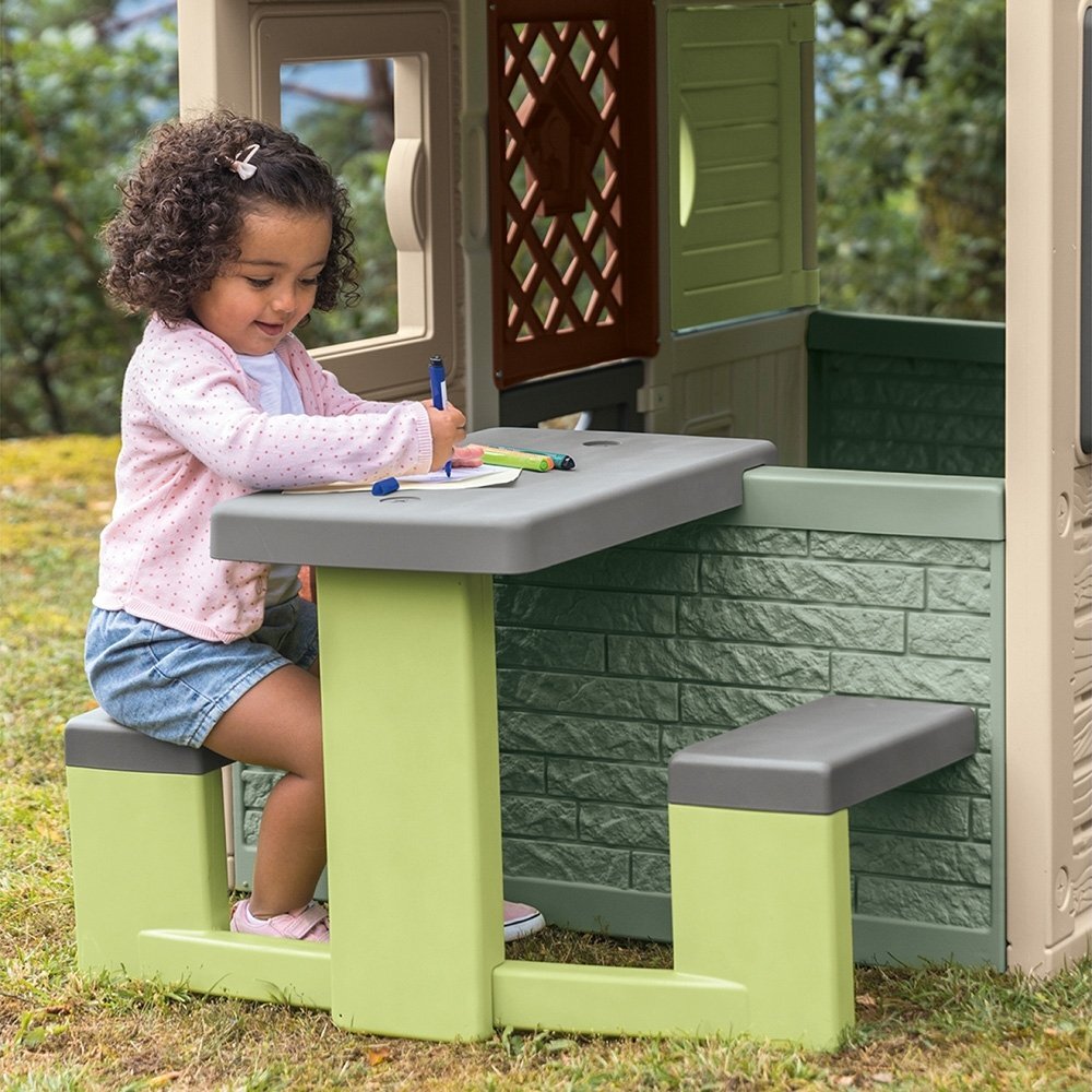SMOBY Masa de picnic cu doua banci Life pentru casuta verde