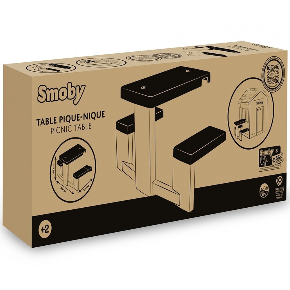 SMOBY Masa de picnic cu doua banci Life pentru casuta verde