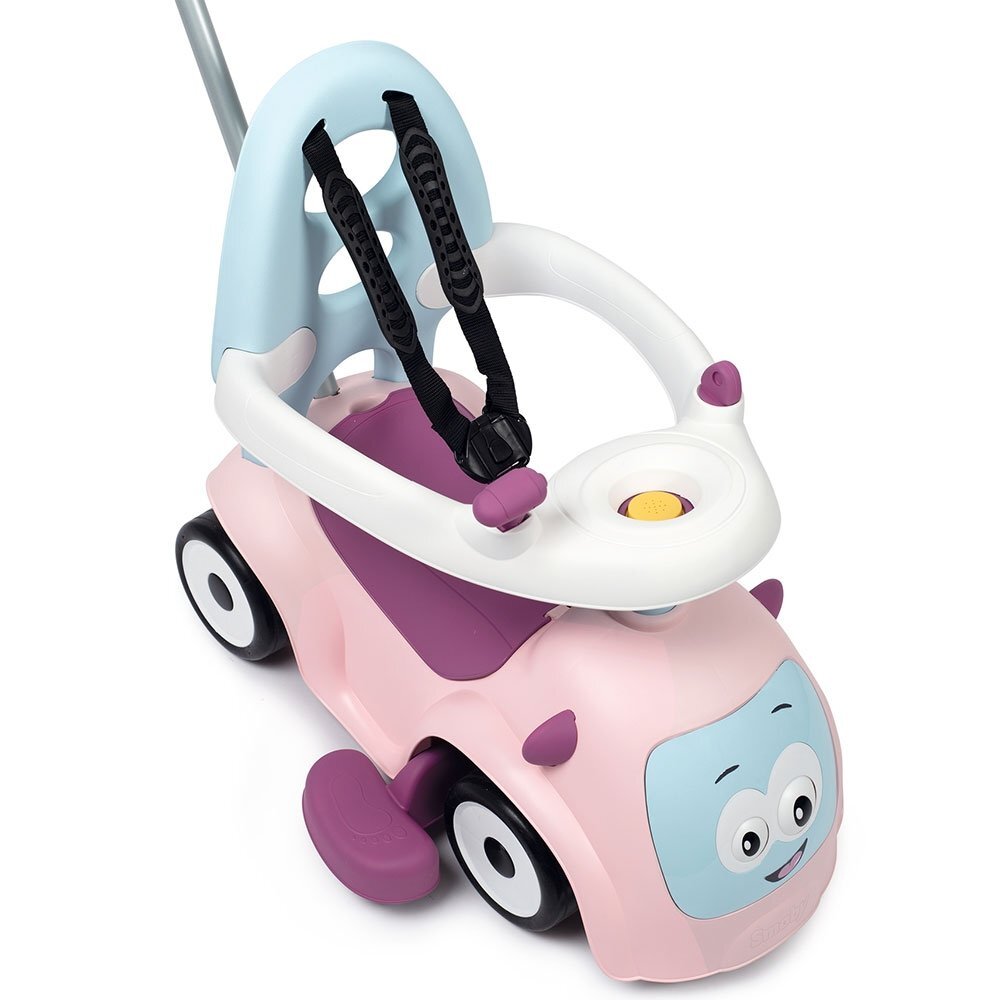 SMOBY Masinuta copii de impins Maestro pink recomandata copiilor de la 6 pana la 36 luni protectie impotriva rasturnarii roti silentioase compartiment pentru depozitare jucarii