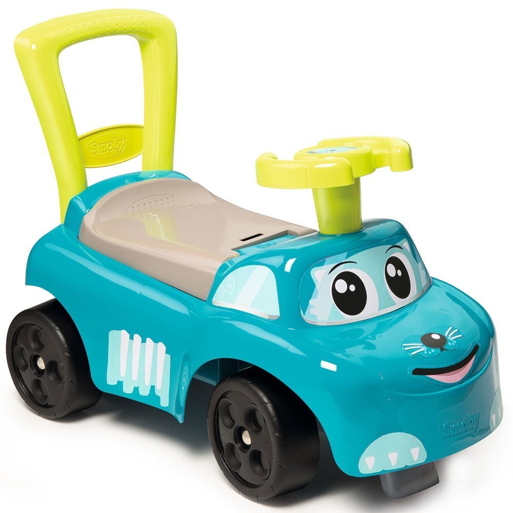 SMOBY Masinuta copii Ride-On Auto blue de la 10 luni cu roti din plastic spumat si spatiu depozitare sub scaun