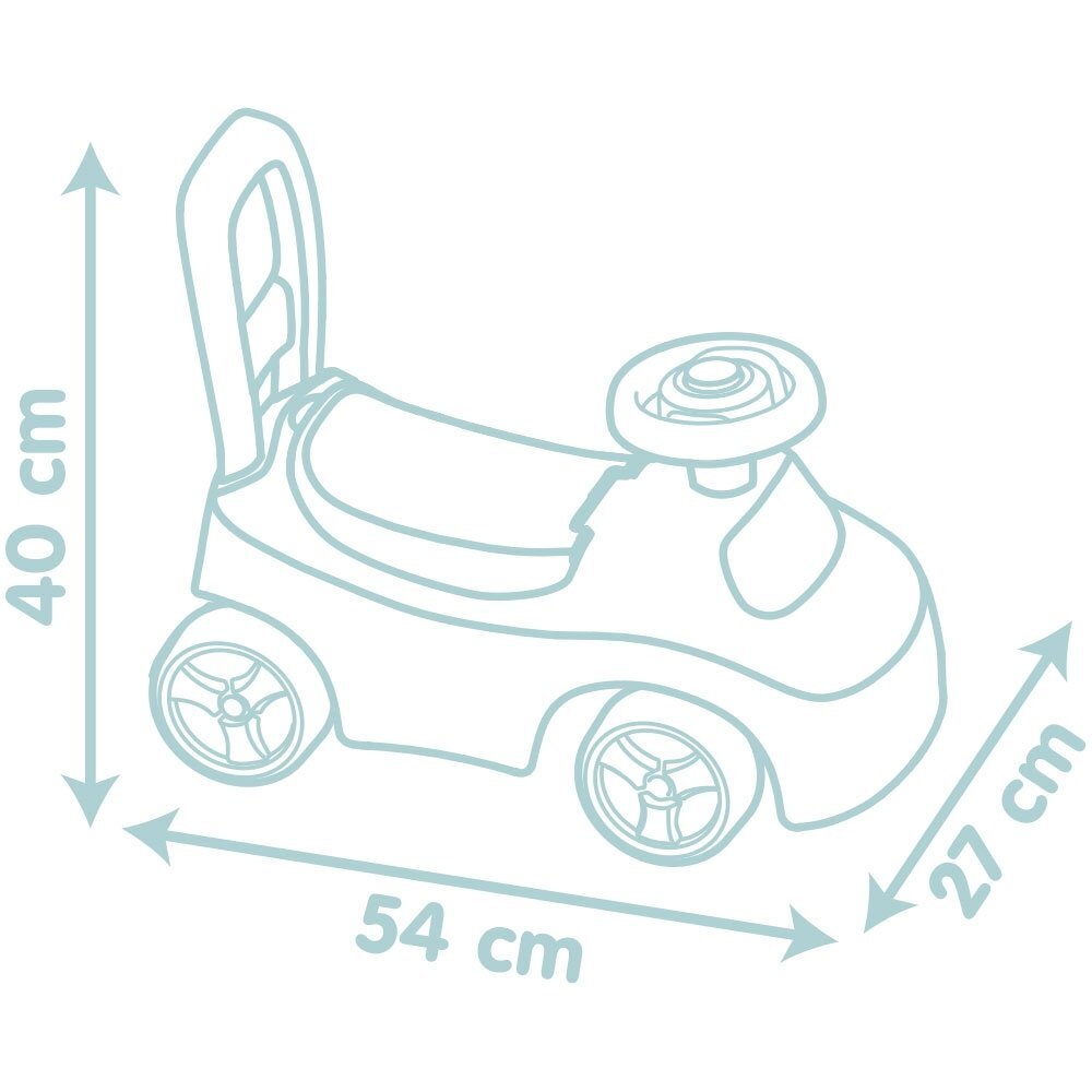 SMOBY Masinuta pentru copii fara pedale Auto verde de la 10 luni spatar cu posibilitatea de impingere spatiu de depozitare scaun ergonomic