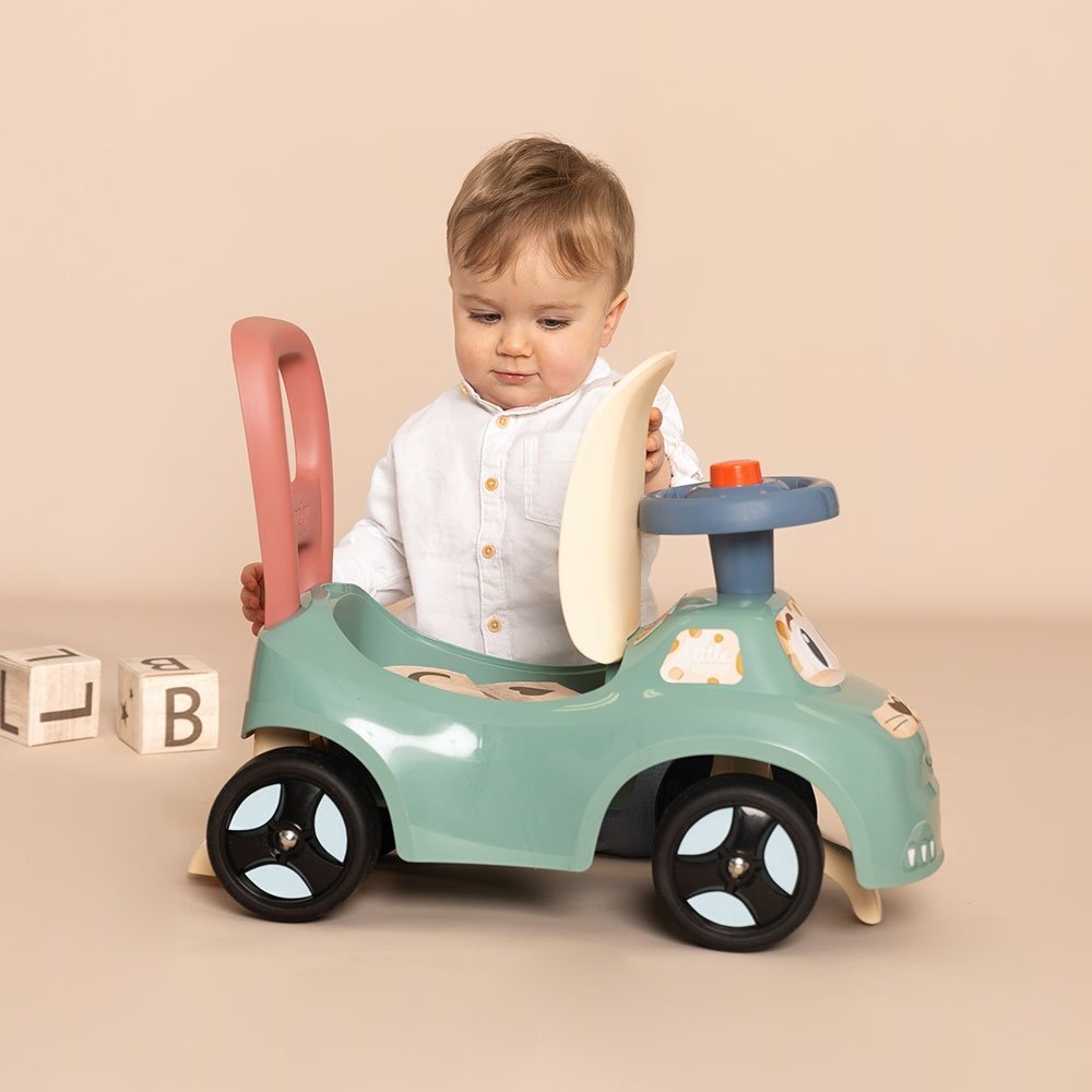 SMOBY Masinuta pentru copii fara pedale Auto verde de la 10 luni spatar cu posibilitatea de impingere spatiu de depozitare scaun ergonomic