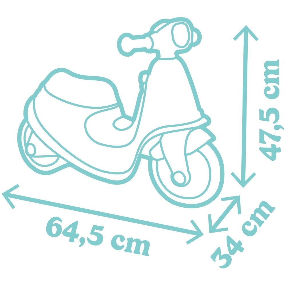 SMOBY Scuter pentru copii fara pedale Scooter Ride-On albastru dotat cu cheie ce imita pornirea reala a scuterului recomandat copiilor incepand de la 15 ani spatiu de depozitare sub sezut