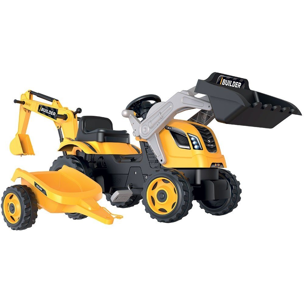 SMOBY Tractor cu pedale si remorca Builder Max galben