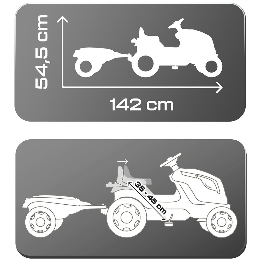 SMOBY Tractor cu pedale si remorca Farmer XL albastru