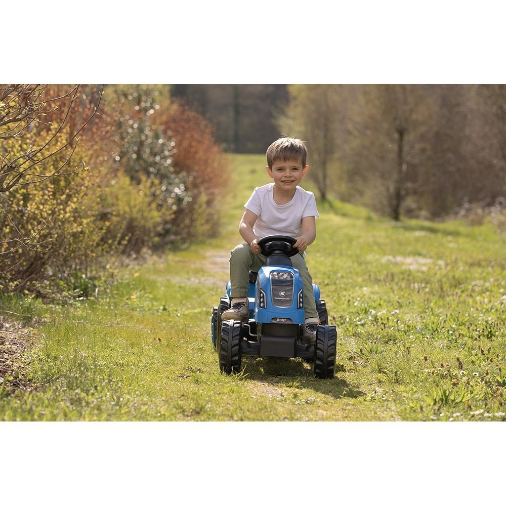 SMOBY Tractor cu pedale si remorca Farmer XL albastru