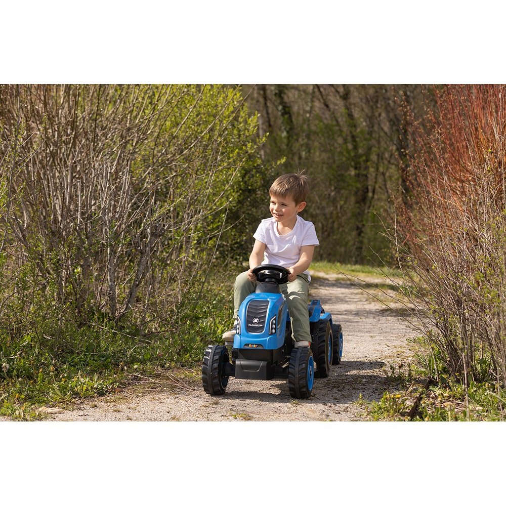 SMOBY Tractor cu pedale si remorca Farmer XL albastru