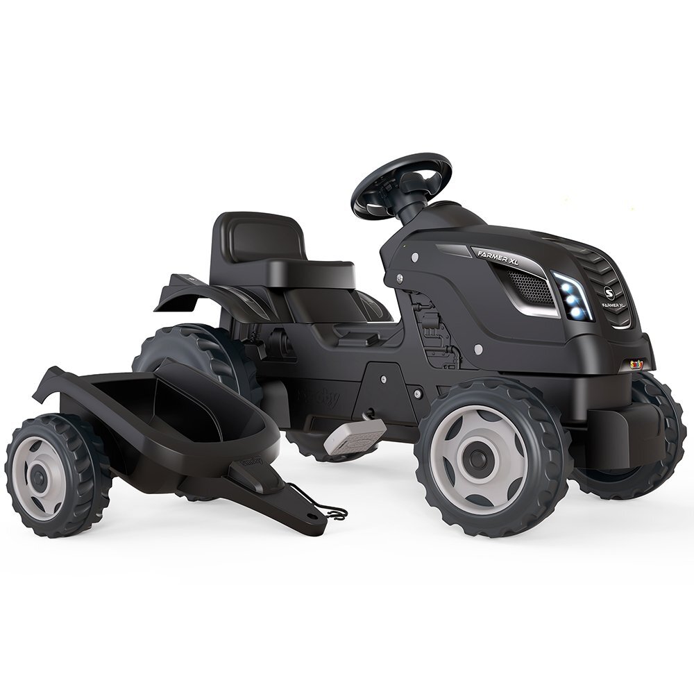 SMOBY Tractor cu pedale si remorca Farmer XL negru