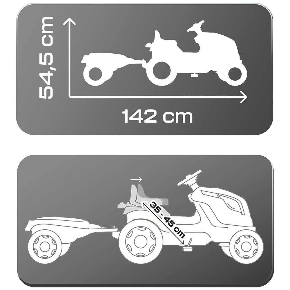 SMOBY Tractor cu pedale si remorca Farmer XL negru