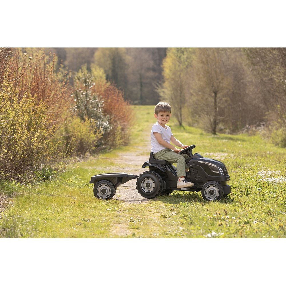 SMOBY Tractor cu pedale si remorca Farmer XL negru
