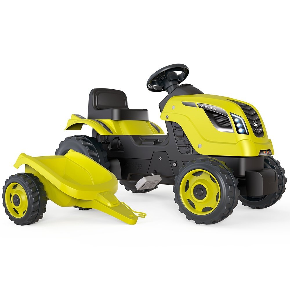 SMOBY Tractor cu pedale si remorca Farmer XL verde