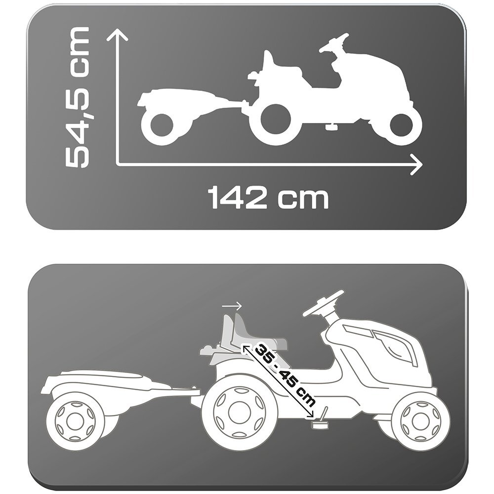 SMOBY Tractor cu pedale si remorca Farmer XL verde