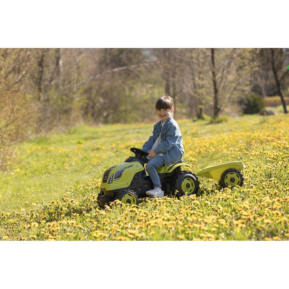 SMOBY Tractor cu pedale si remorca Farmer XL verde