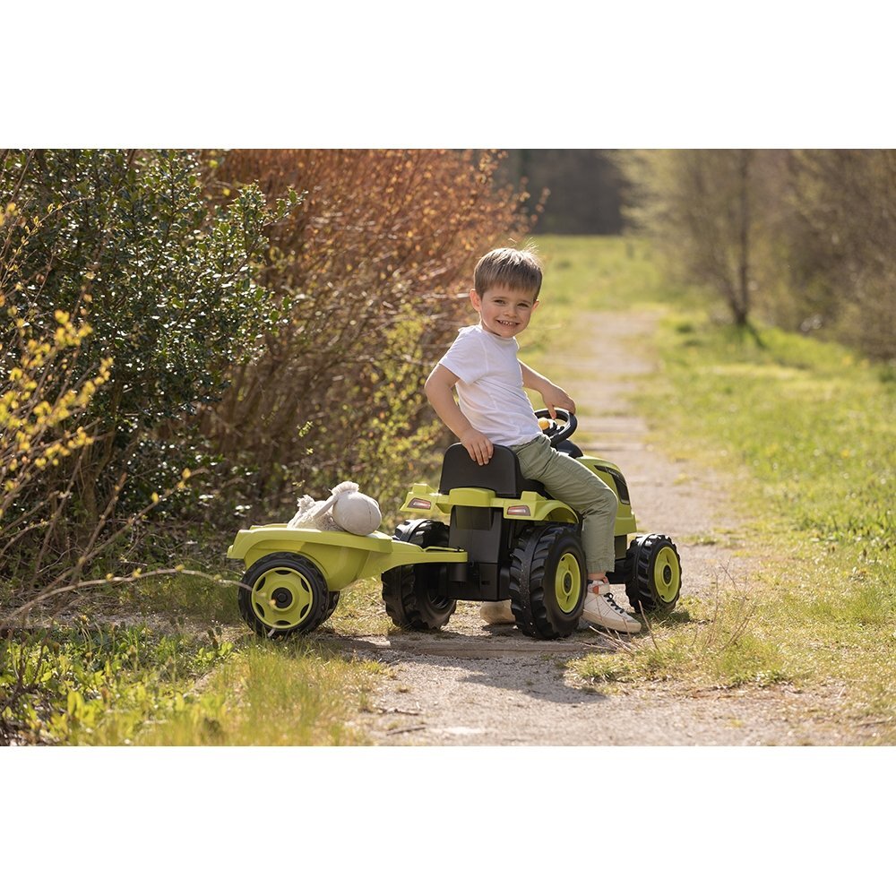 SMOBY Tractor cu pedale si remorca Farmer XL verde