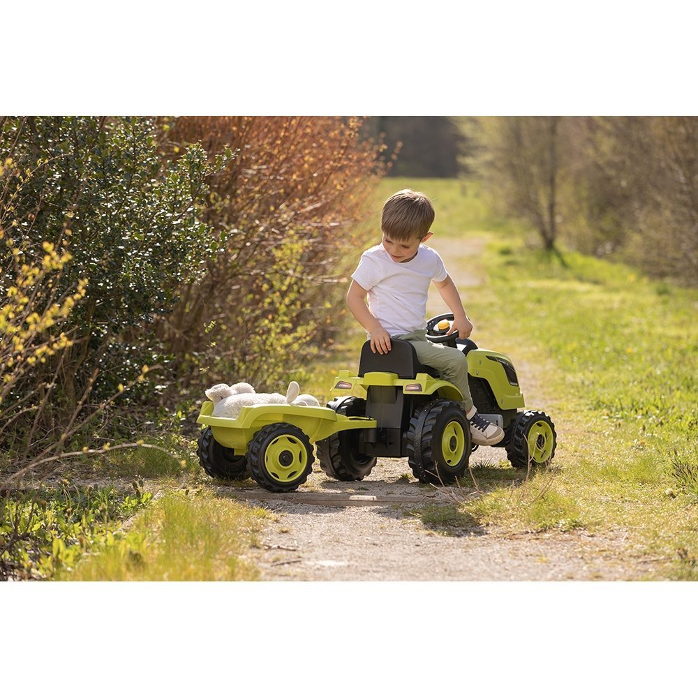 SMOBY Tractor cu pedale si remorca Farmer XL verde
