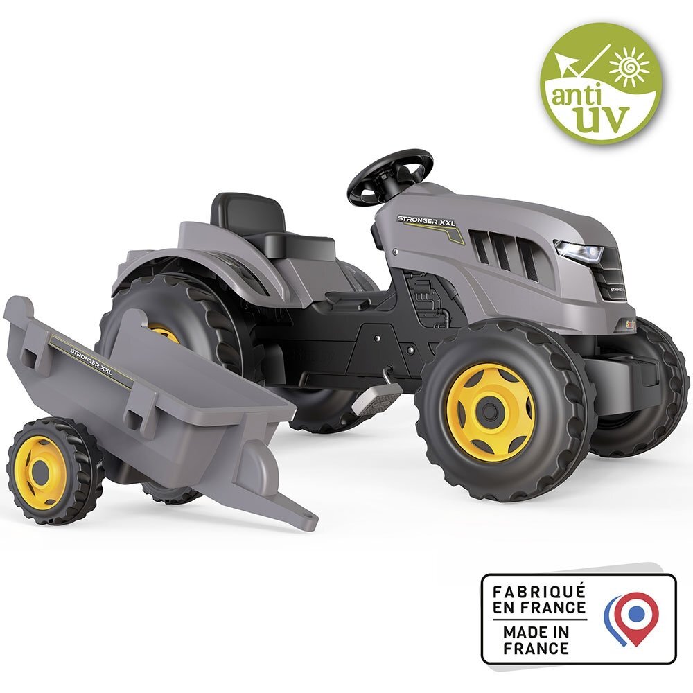SMOBY Tractor cu pedale si remorca Stronger XXL gri